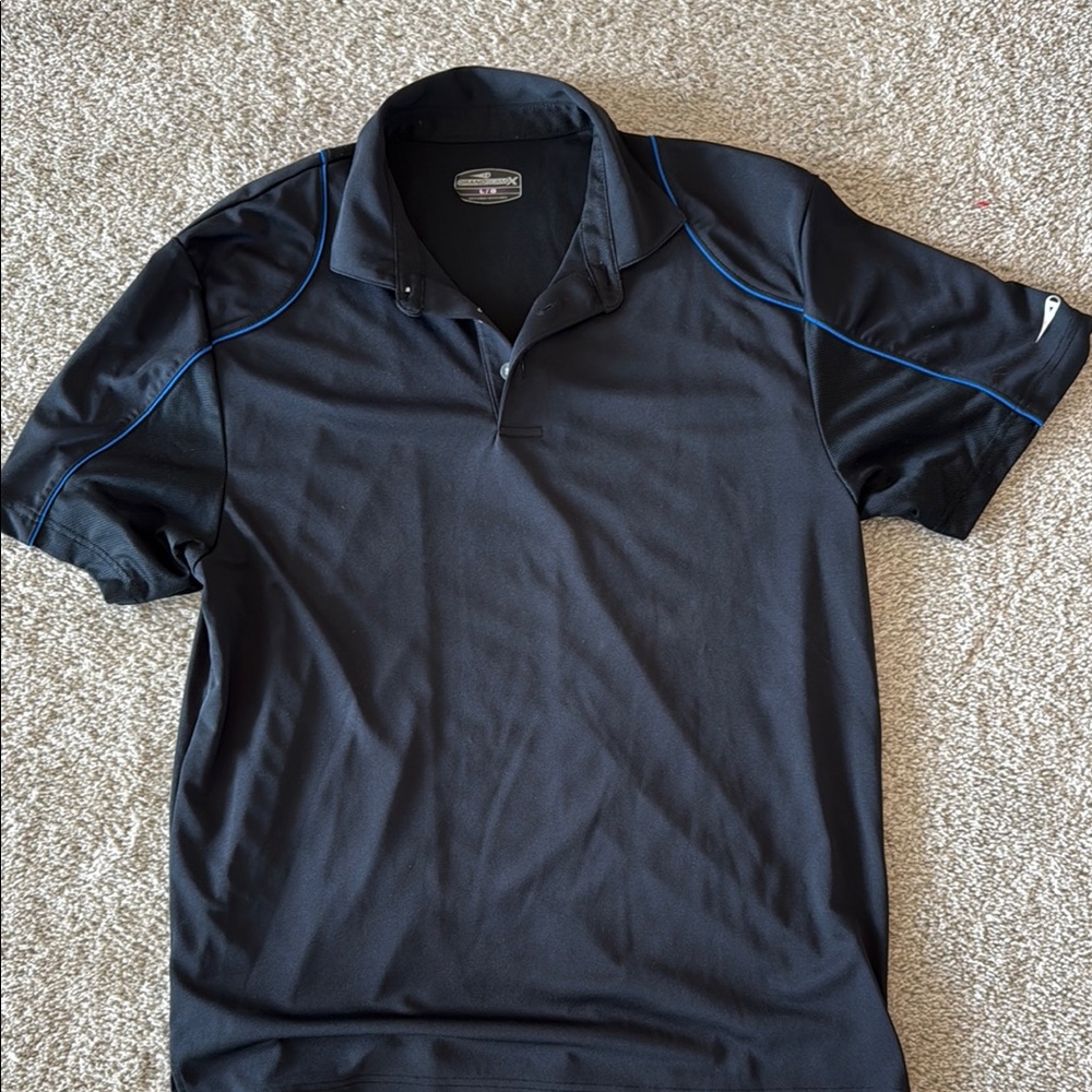 Grand Slam Dark Polo with Blue Highlights